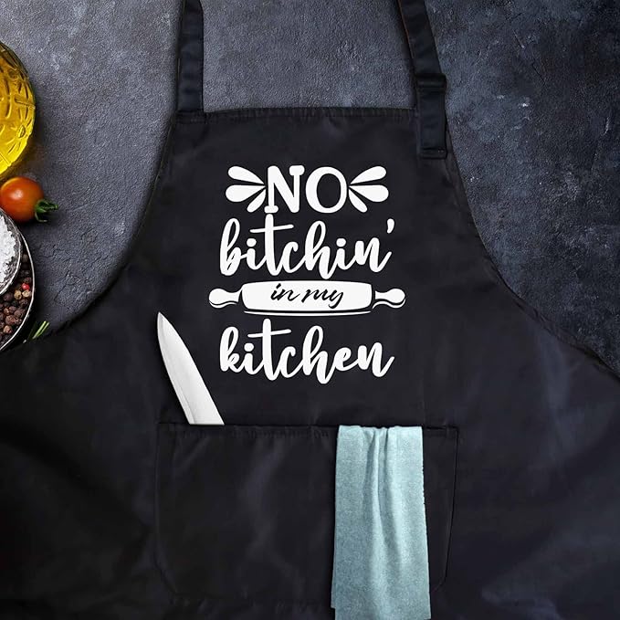 Funny apron for men Adjustable Waterproof with Pockets for Cooking Baking BBQ Gift Apron for Day, Birthday Gifts