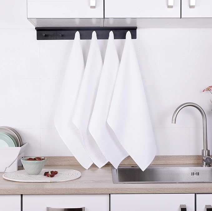 PY HOME & SPORTS Dish Towel Set, 100% Cotton Waffle Weave Kitchen Towels 4 Pieces, Super Absorbent (17 x 25 Inches, Set of 4)