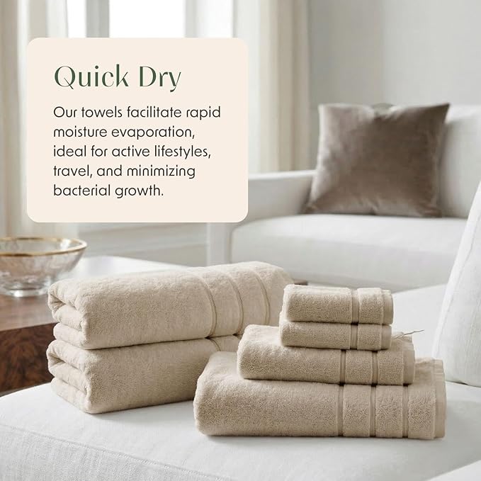 Springtree Home Luxury Turkish Cotton Bath Towels | 100% Turkish Cotton | Premium Bath Towels | Ultra Soft Thick Plush & Highly Absorbent | Luxury Hotel & Spa Quality Bathroom Towels | Sand