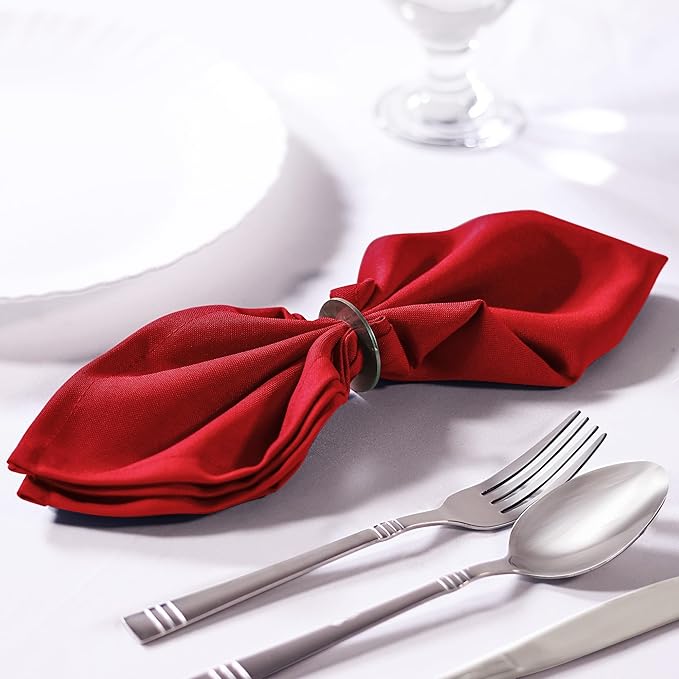 Utopia Home Red Cloth Napkins (12 Pack, 20x20 Inches), Ideal Dinner Napkins for Party, Wedding and Lunch/Dinner