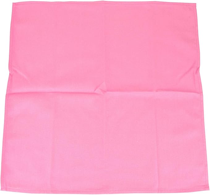 Solid Color Cotton Blended Dinner Cloth Napkins - Set of 12 (17 x 17 inches) - for Wedding Parties Events & Home Use (Pink)