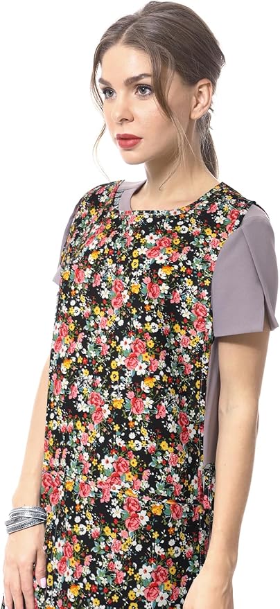 Women Cobbler Apron with 2 Pockets, Vintage Floral Aprons for Women Chef Apron for Baking, Cooking, Gardening
