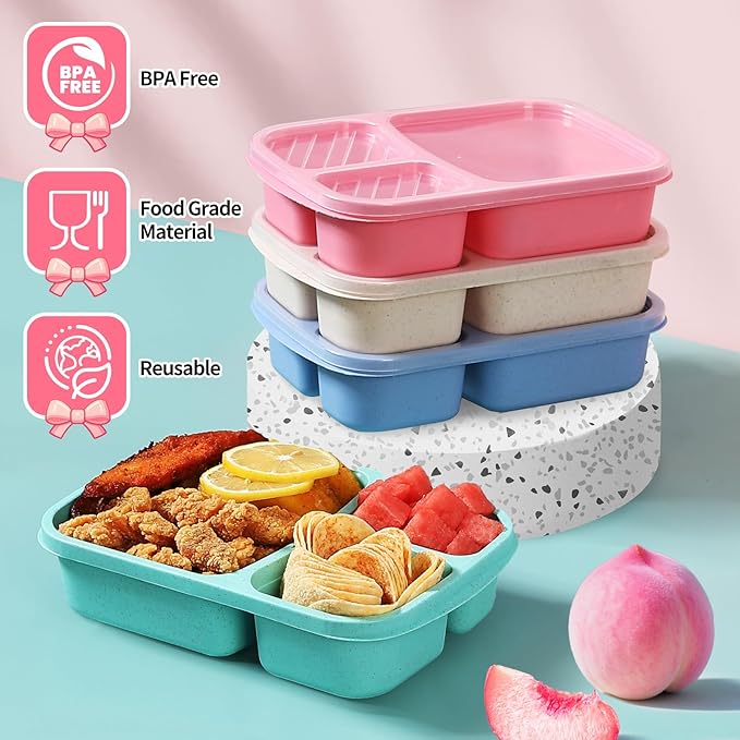 Lunch box meal prep containers snack containers-bento box food storage containers with lids snackle box container bento box adult salad container for lunch reusable for Work - Camping