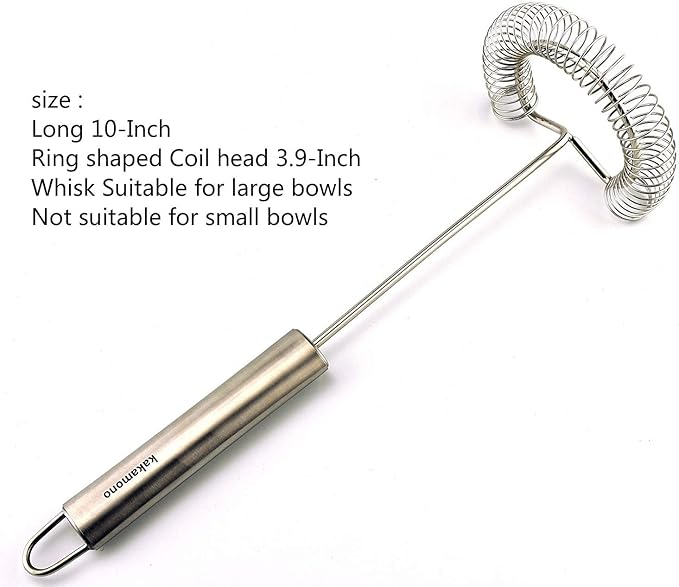 Egg Whisk Egg Beater Stainless Surround helixSpring Coil Egg Frother, Milk and Egg- Kitchen Utensils for Blending,Magic Hand Held Sauce Stirrer Frother 10"…