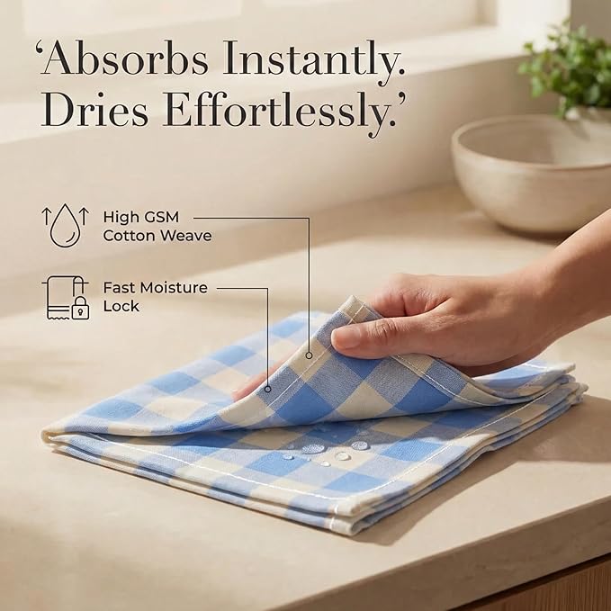 Urban Villa Cloth Napkins Set of 12 20x20 Inches 100% Cotton Napkins Cloth Washable Soft Durable Reusable Absorbent Table Dinner Napkins Cloth for Hotel Lunch Restaurant Weddings Parties- Blue Sand