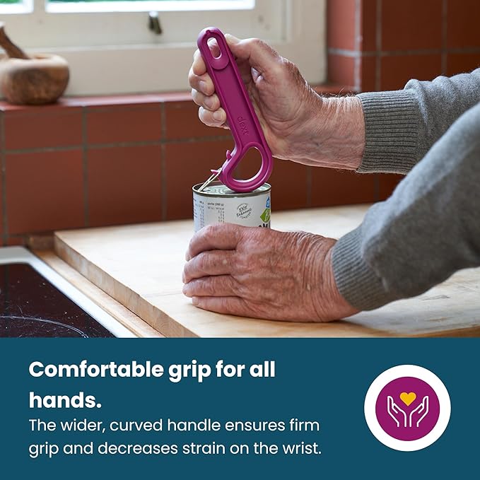 Dext - Ring Pull Can Opener, Pop Can Opener for Seniors, Arthritis, and Parkinson’s, Easy Open, Ergonomic Handle with Comfortable Grip. Perfect for Soda, Pet Food, and More (Apricot)