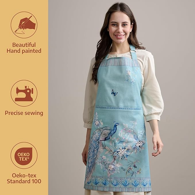 Maison d' Hermine 100% Cotton Apron for women with Pocket Kitchen Chef Apron for Men Cooking Mothers Day Gifts