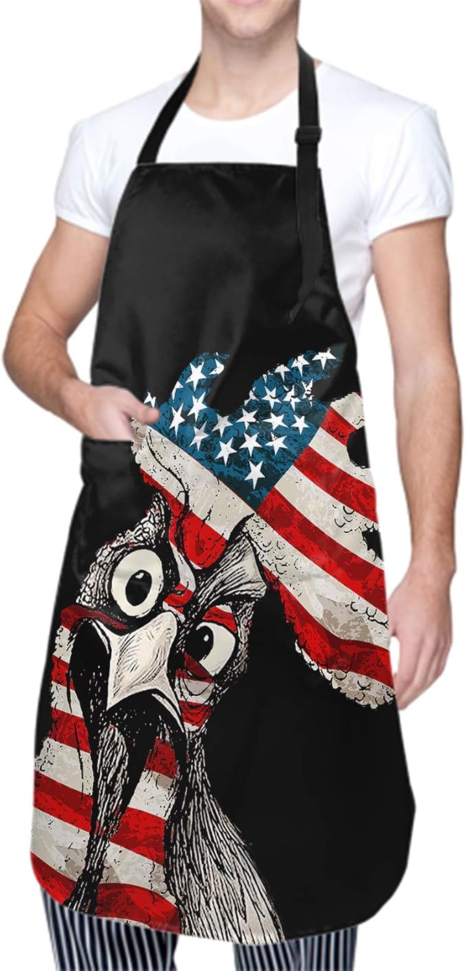Funny Apron Polyester Grooming Aprons with Pocket for Cooking Kitchen Grilling Adults