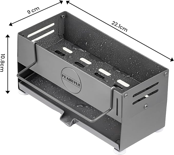 Sink Caddy Organizer - Rustproof 304 Stainless Steel Kitchen Countertop Organizers and Storage Essentials - Multi-Purpose Pull-Out Storage Organizers for Bathroom & Kitchen (GREY)