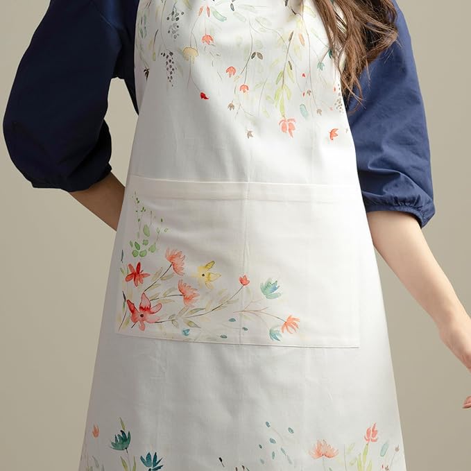 Maison d' Hermine 100% Cotton Apron for women with Pocket Kitchen Chef Apron for Men Cooking Mothers Day Gifts