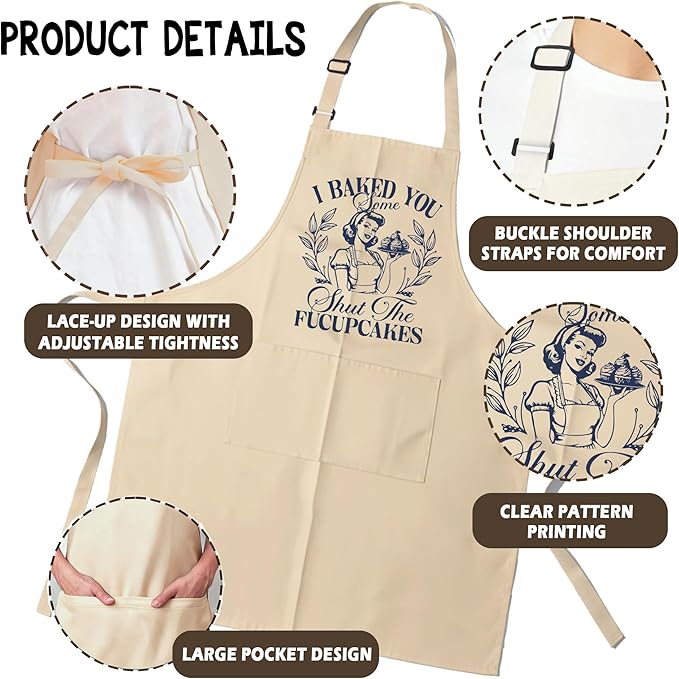 Funny Aprons for Women - Baking Gift for Women, Mothers Day Christmas Birthday Gifts, Perfect for Cooking, Bartending