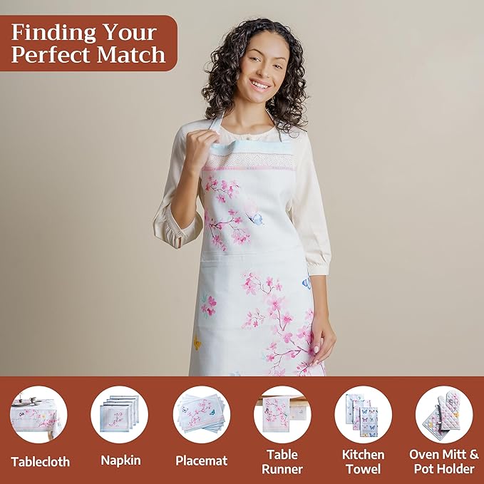 Maison d' Hermine 100% Cotton Apron for women with Pocket Kitchen Chef Apron for Men Cooking Mothers Day Gifts