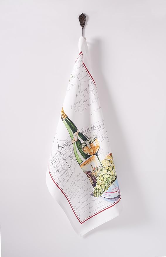 Maison d' Hermine Kitchen Towels Set of 3 100% Cotton 27.50" x 20" Reusable Cloth Tea Dish Towels Absorbent with Hanging Loop for Kitchen Gifts for Mothers Day Spring/Summer (Ribeauville)