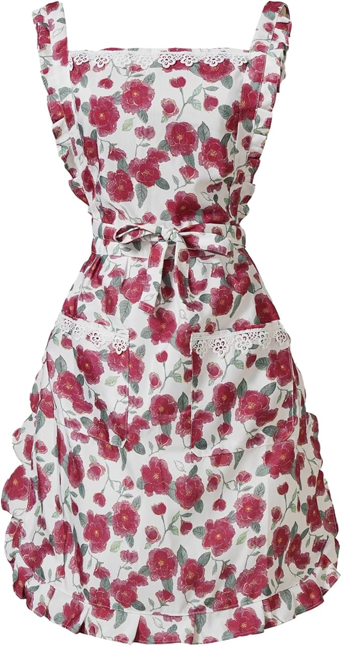 Funny Aprons for Women with Pockets, Kitchen Cooking Grilling Bbq Cute Chef Apron, Mothers Day Birthday Gifts for Women