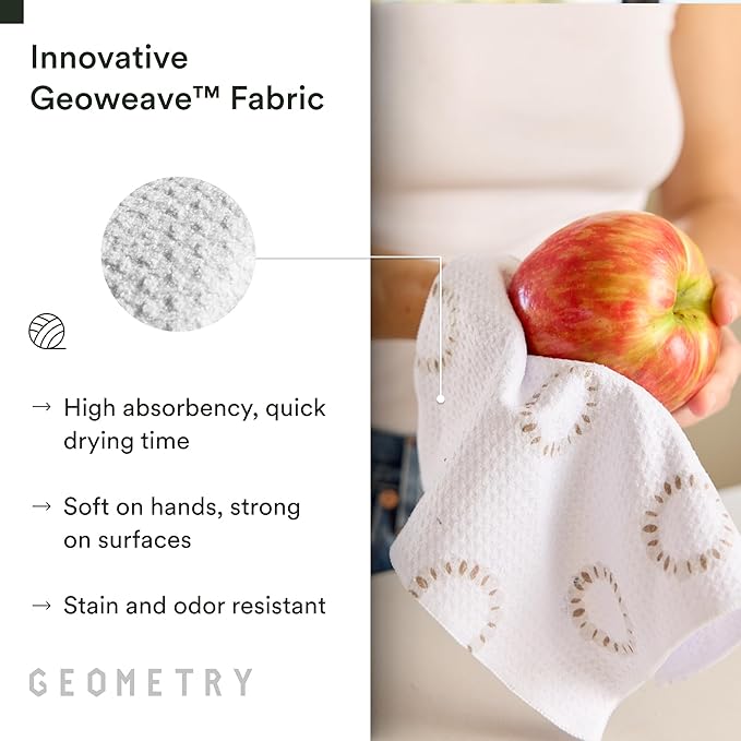 GEOMETRY Dishcloth – Evergreen Collection – Quick-Dry, Ultra-Absorbent, Reusable Microfiber Kitchen Towels for Drying & Cleaning - Pebble Play - 3 Pack