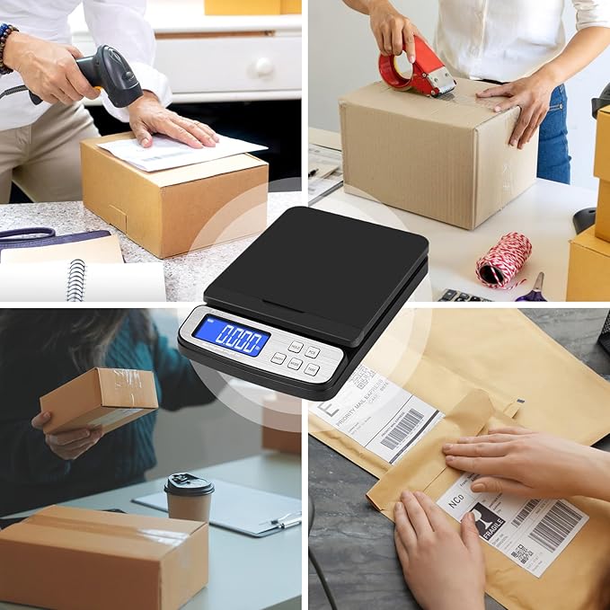 Fuzion Shipping Scale - Digital Postal Scale 88lb x 0.1oz, 5 Units, Hold/Tare/PCS Counting, Easy Calibration, Large LCD, All-in-1 Scale for Packages
