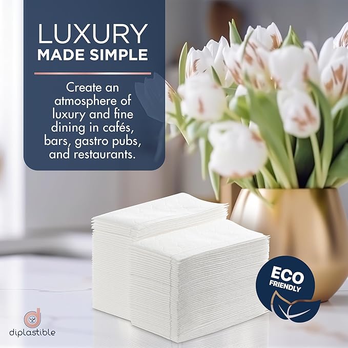 Disposable Guest Towels 200 Pack - White Napkins for Guest Bathroom, Heavy Duty Disposable Hand Towels, Ultra Absorbent Linen Feel Paper Napkins for Bathroom, Parties and Events