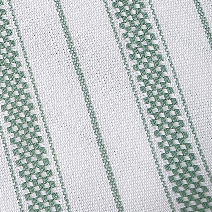 Kitchen Towels Set – Pack of 6 (20’’ x 30’’) Extra Large Premium Cotton Dish Towels for Kitchen – Chain Stripe Towels – Absorbent – 100% Cotton – with Hanging Loop – Green
