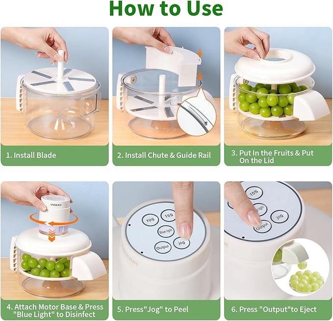 Automatic Grape Peeler Machine, Electric Garlic Peeler & Cherry Tomato,Cordless Electric Grape Peeling Machine for Fruit & Vegetable-Rechargeable Garlic Peeler Skin Remover for Home Kitchen Outdoor
