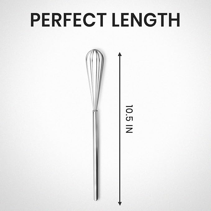 Rattleware Stainless Steel 10.5" Round Coffee Whisk | Heavy-Duty Espresso Frothing Whisk | Durable, Easy-to-Clean Frother for Baristas and Home Coffee Enthusiasts