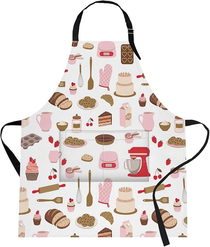 Britimes Apron Home Kitchen Cooking Baking Gardening for Women Men With Pockets Cake Cooking Cookie Pastry Chef 32x28 inch
