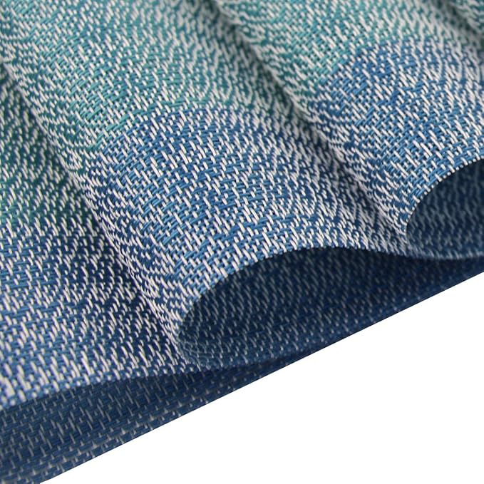 PIGCHCY Placemats Set of 12 Washable Durable Place Mats Vinyl Heat Resistant Non-Slip Table Mats Indoor Outdoor (Coastal Blue)