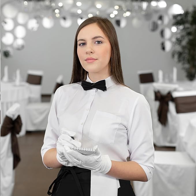 BOHARERS 1 Pack Waitress Apron With 3 Pockets - Black Server Aprons - Waiter Short Half Waist Servers Apron