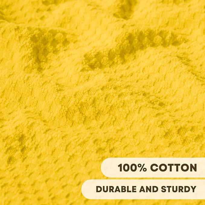 Artoid Mode Ring Spun Cotton Yellow Kitchen Dish Towels, 15x25 Inch Ultra Soft Absorbent Quick Drying Household Cleaning Tea Towels Bar Towels Set of 6