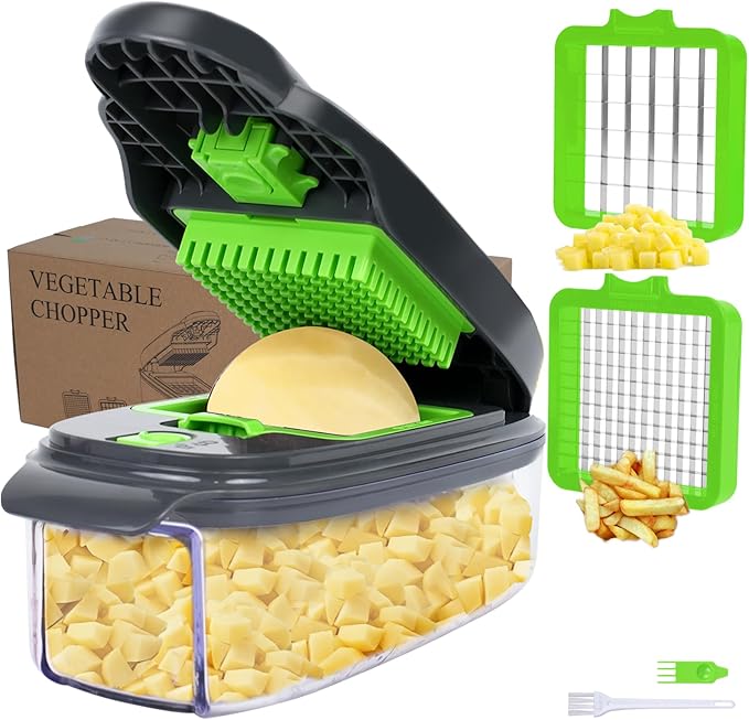 Vegetable Chopper with Large Container(Greygreen)