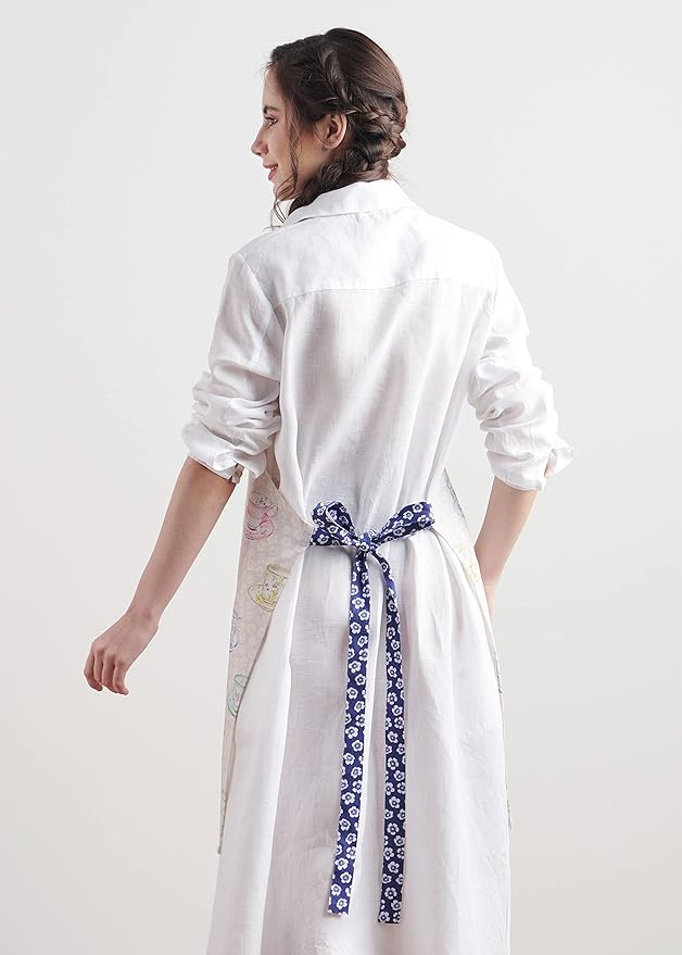 Maison d' Hermine 100% Cotton Apron for women with Pocket Kitchen Chef Apron for Men Cooking Mothers Day Gifts