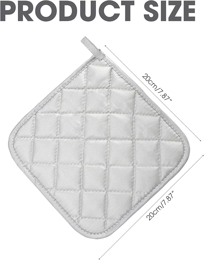 26PCS Pot Holders, Thick Mitts Square Hotpads, Cotton Quilted, Polyester Silver Coated Fabric Up to 450F Heat Resistant, Fall Batting Aid for Heavy-Duty Cooking Pan Oven & Kitchen Clearance
