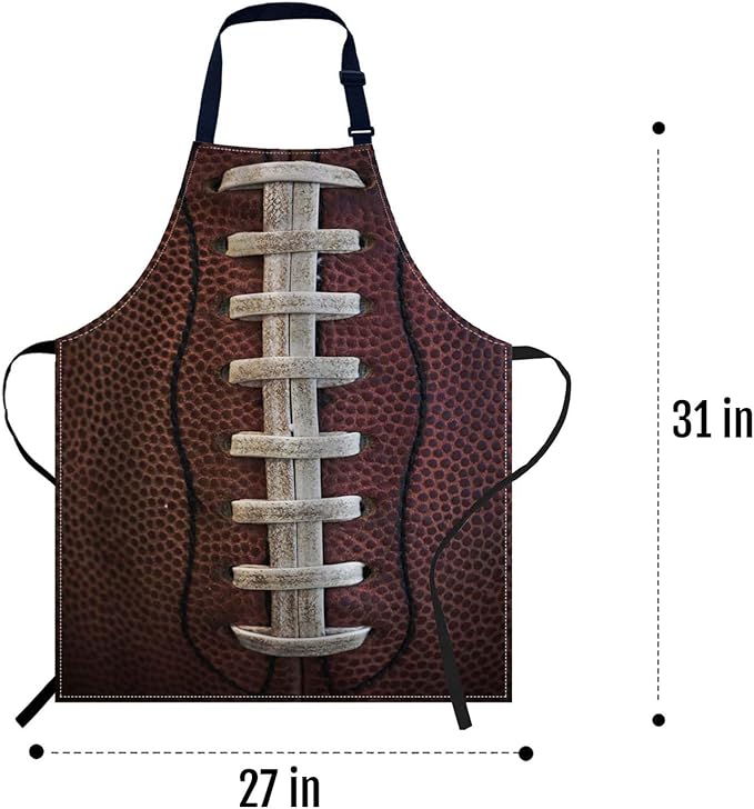 oFloral American Football Apron Unisex Adjustable Bib Apron Cooking Kitchen Chef Women Men Aprons for Home Kitchen, Restaurant,Coffee House,Shop,Garden