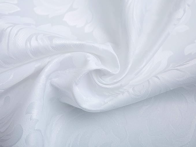 EHouseHome Damask Jacquard Cloth Napkins Waterproof Spillproof Polyester Fabric Napkins White, Set of 12, 17 x 17 Inch