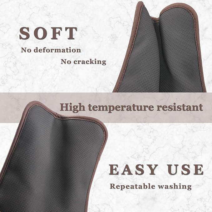 2Pcs Cotton and Neoprene Oven Pads Pot Holders with Pocket 8"x8.5" Dual-Function Hot Pad Set for Finger Hand Wrist Protection Heat Resistant to 428°F,Brown
