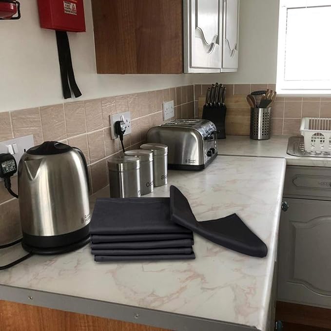 Urban Villa Kitchen Towels 100% Cotton Gray Color Dish Cloths & Dish Towels for Kitchen with Hanging Loop Size 20x30 inches (Set of 6) Highly Absorbent Quick Drying Soft Premium Quality