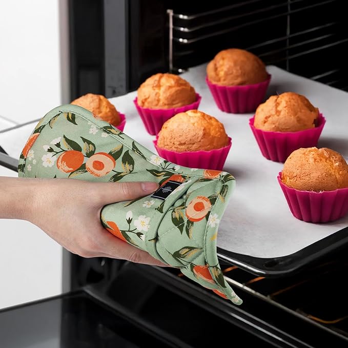 BONTHEE Pot Holders for Kitchen Heat Resistant Hot Pads for Countertops Oven Pot Holders Cotton Potholders for Kitchen Cooking Baking - 2PCS