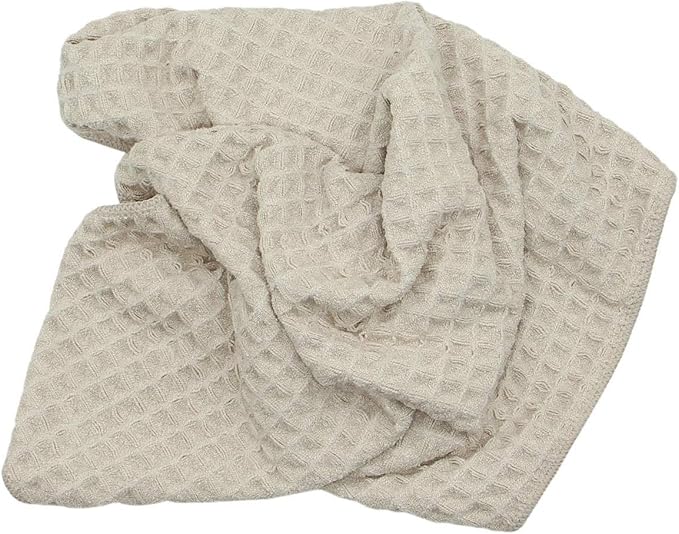 Waffle Weave Absorbent Kitchen Dish Towels - Thick Microfiber 16Inch x 24Inch 3 Pack Khaki