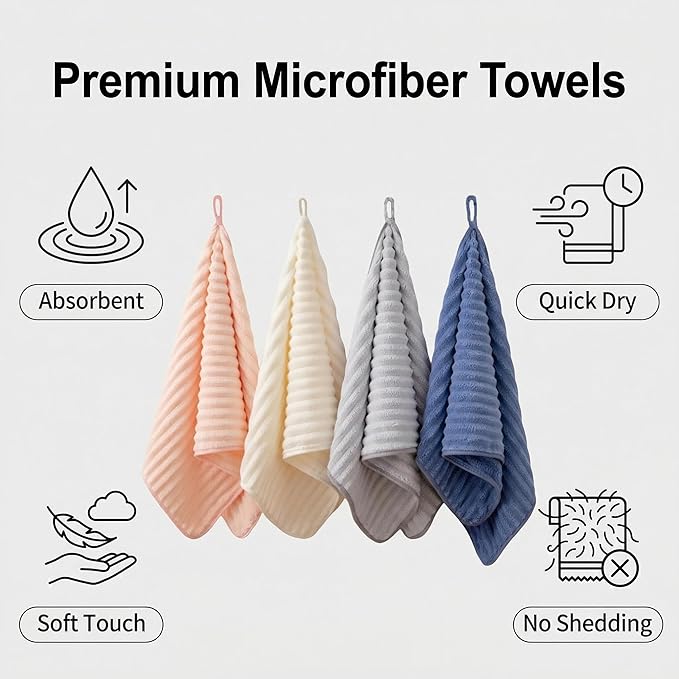 4PCS Microfiber Hand Towels for Bathroom Christmas Decorations Quick Dry Small Towel Set Bathroom Kitchen 14 x29.6inch