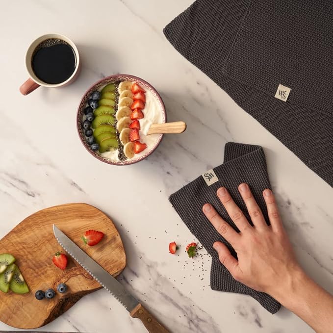 Wild & Stone | Organic Cotton Dish Cloth | Eco-Friendly Kitchen Cloth | Biodegradable & Compostable Cleaning Cloth | Slate Grey