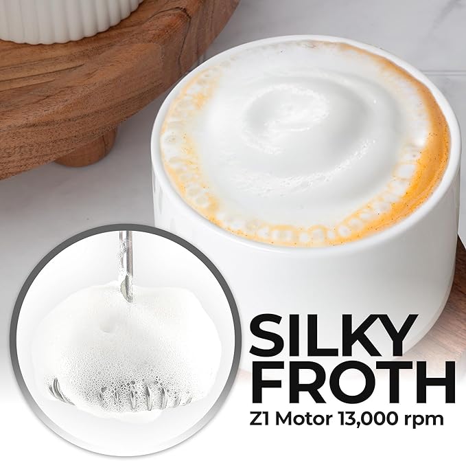 Zulay Kitchen Patented Tornado Triple Whisk Milk Frother with 4 Duracell Batteries – Handheld Foam Maker for Coffee, Lattes, Matcha & Hot Chocolate – Rich, Creamy Froth in Seconds - Orchid