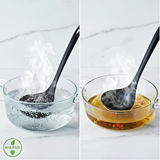 80 Pack Large Plastic Ladle Spoons 8.86 Inch Heavy Duty Disposable Serving Spoon with Long Handle, Heat Resistant Soup Ladle Utensils Bulk for party Catering Buffer Restaurant Weddings Dishwasher Safe