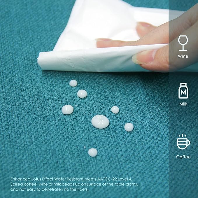 BALCONY & FALCON Small Square Tablecloth Washable Wrinkle Resistant and Water Proof Table Cloth Linen Fabric Tablecloths for Bedside End Table Bedroom Nightstand (Lake Blue, 23.6x23.6)