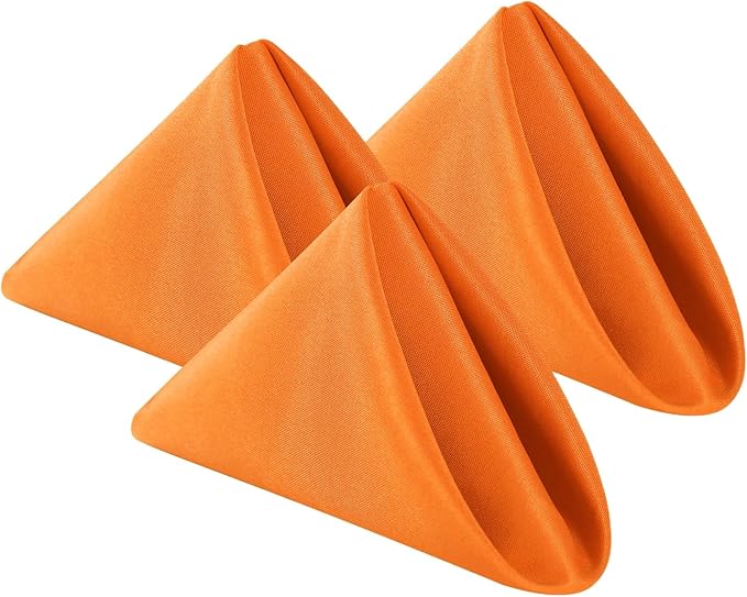 Bailarina Cloth Napkins Set of 40,17x17 inches Dinner Napkins Cloth Washable,Polyester Square Table Cloth Napkin Bulk with Hemmed Edges Ideal for Banquets, Parties and Weddings-Orange