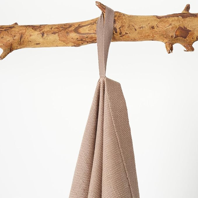 100% Linen Thick Bath Towels with Hanging Loop, 30 X 51 Inch Linen Beach Towel Luxury Lightweight Travel Bath Towel - Soft Dry Hair Towel for Bathroom Saunac Pool,Dark Khaki