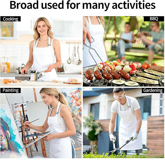 Mothers Day Gifts Womens Aprons for Cooking,Gifts for Mom Anniversary Valentine's Day,Birthday Gifts for Women,Funny Kitchen Matching Apron White
