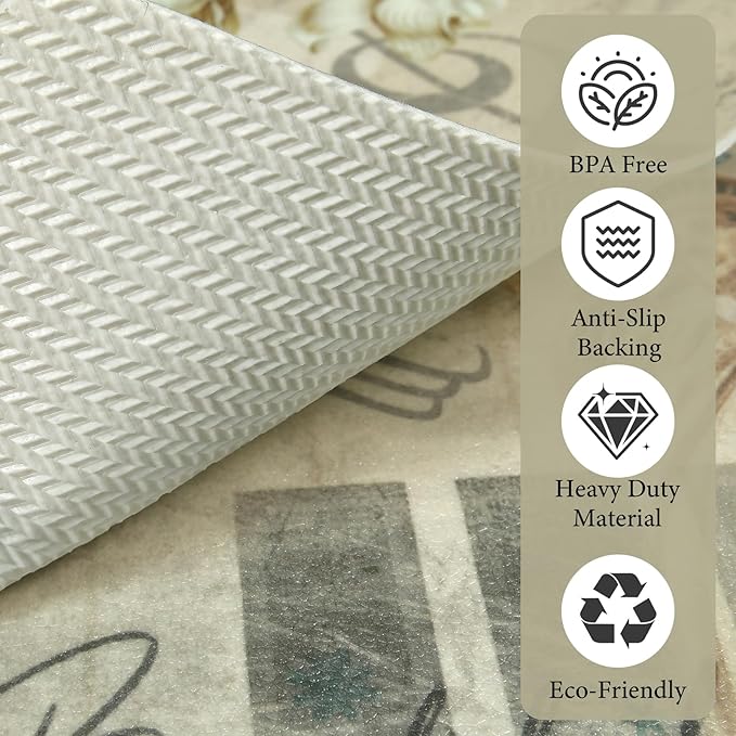 Vinyl Placemats Set of 6-12x17 Inch - Heat Resistant Washable Place Mats Waterproof Non-Slip Wipeable Table Mats for Dining Table Decor, Indoor/Outdoor Plastic Mat