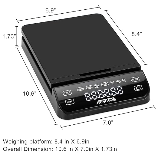Accuteck BPS70 High Accuracy Digital Shipping Scale and Postal Scale, 0.1oz Precision (Black with Touch Screen, 70Lb)