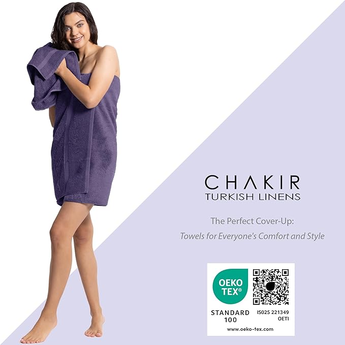 Chakir Turkish Linens, 100% Cotton Premium Quality Turkish Bath Sheets (35''x70'' Large Bath Sheet Towels - Plum)
