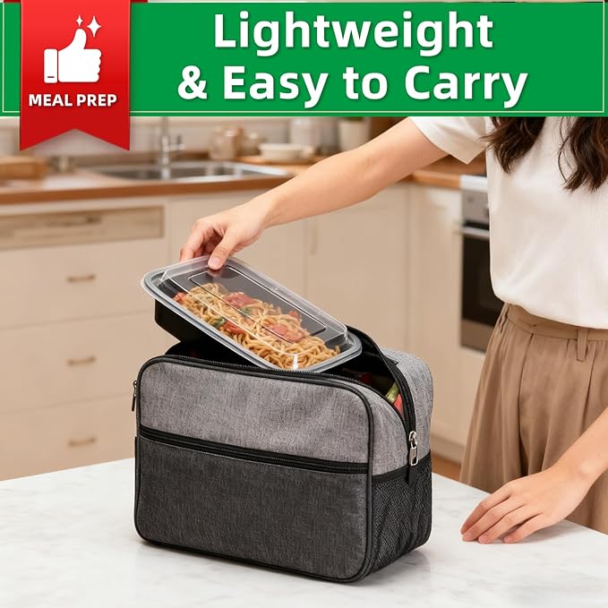 Meal Prep Containers Reusable 50 Pack-28 oz Food Storage Containers with Lids To Go Food Container Takeout, Microwave Dishwasher Freezer Safe, BPA Free, Plastic Containers (Black, Square)