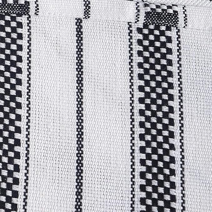 Kitchen Towels Set – Pack of 6 (20’’ x 30’’) Extra Large Premium Cotton Dish Towels for Kitchen – Chain Stripe Towels – Absorbent – 100% Cotton – with Hanging Loop – Black